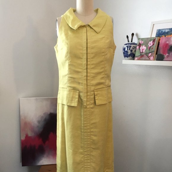 Vintage Jean Patou Dress, Mod Linen Shift Dress 1960s - Picture 2 of 14